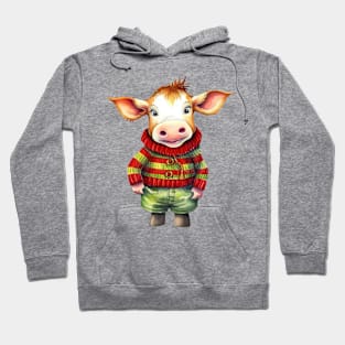 Knitted Christmas Cow Hoodie